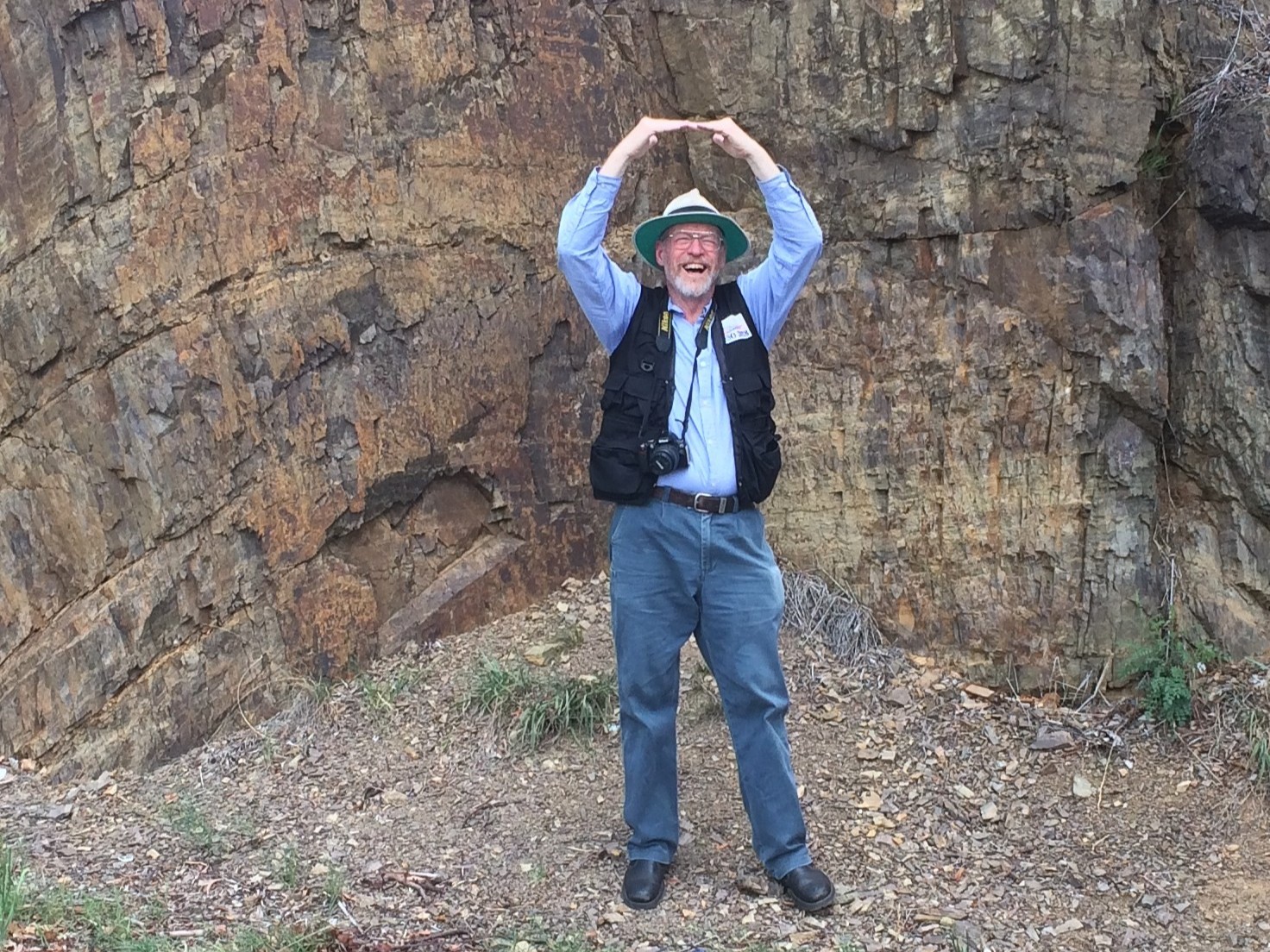 Max Etherington - Greg miming the anticline in 2019 (photo supplied)